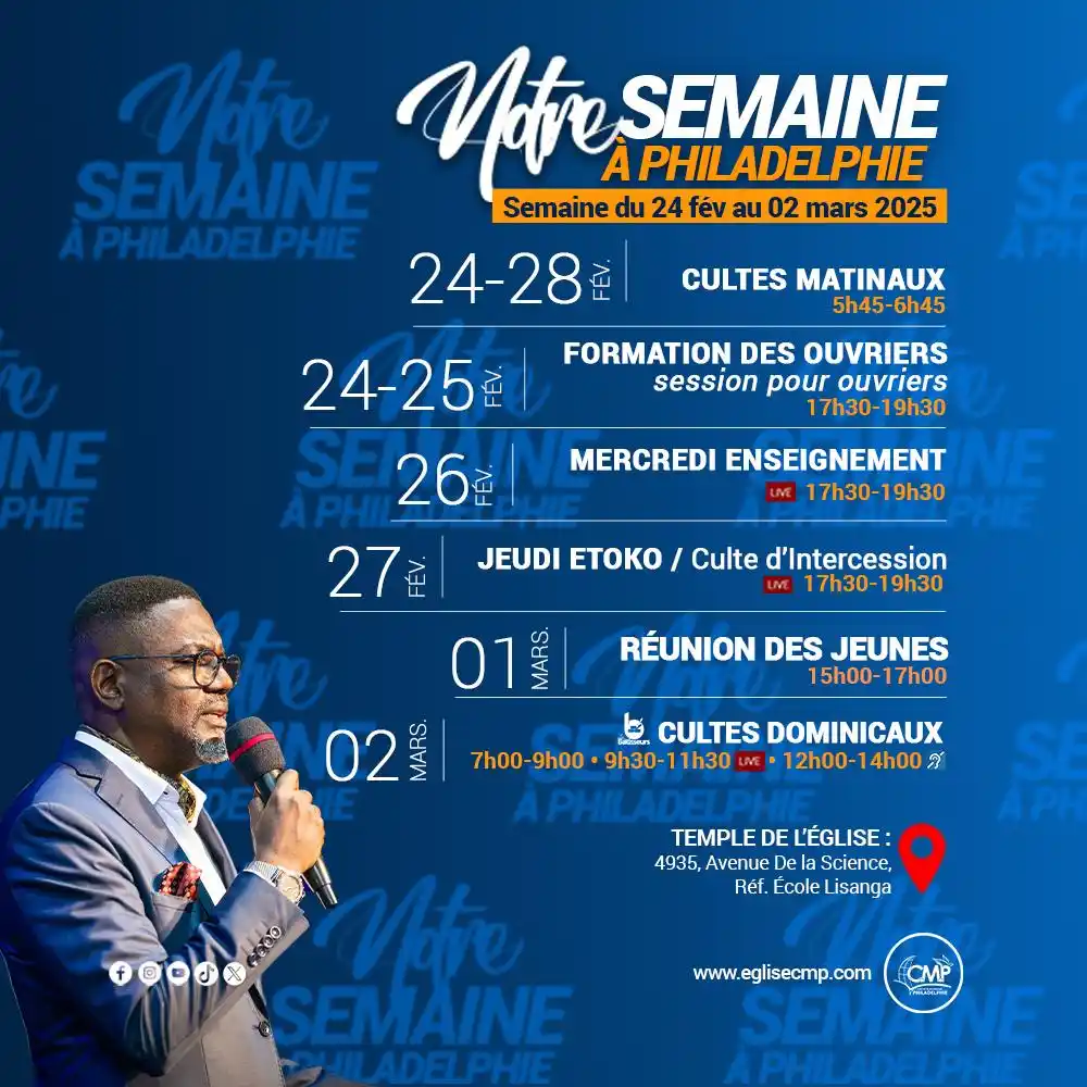 Image from Centre Missionnaire Philadelphie: ✨ Rejoignez-nous pour une semaine bénie à Philadelphie ! ✨  Nous vous ...