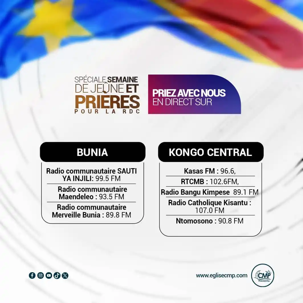 Image from Centre Missionnaire Philadelphie: Spéciale Semaine de Jeûne et Prières pour la RDC 🇨🇩🙏🏾 Rejoignez-n...