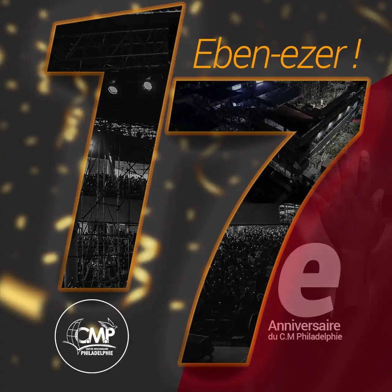 Image from Centre Missionnaire Philadelphie: 🎉 17 ans de grâce et de fidélité divine ! 🙌🏽✨  « Eben-Ezer ! Jusqu'...