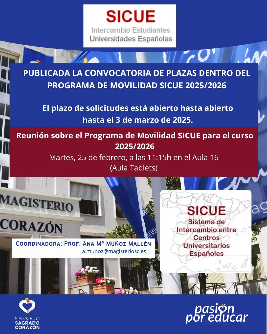 Image from Centro de Magisterio Sagrado Corazón: Programa de Movilidad SICUE 2025/2026 Reunión sobre el Programa de Mo...