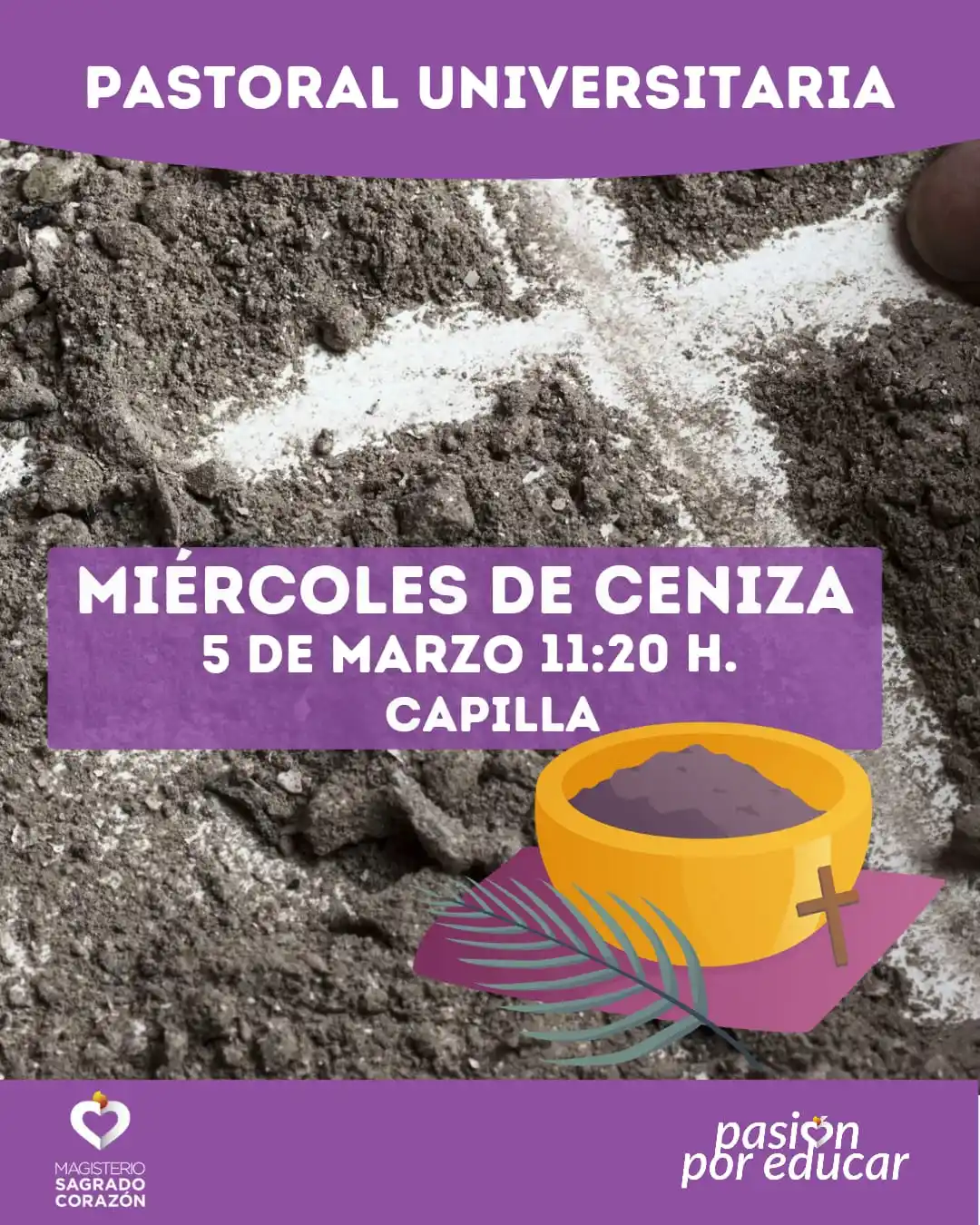 Image from Centro de Magisterio Sagrado Corazón: Misa de Miércoles de Ceniza 5 de marzo a las 11.20 h. en la entrada de...