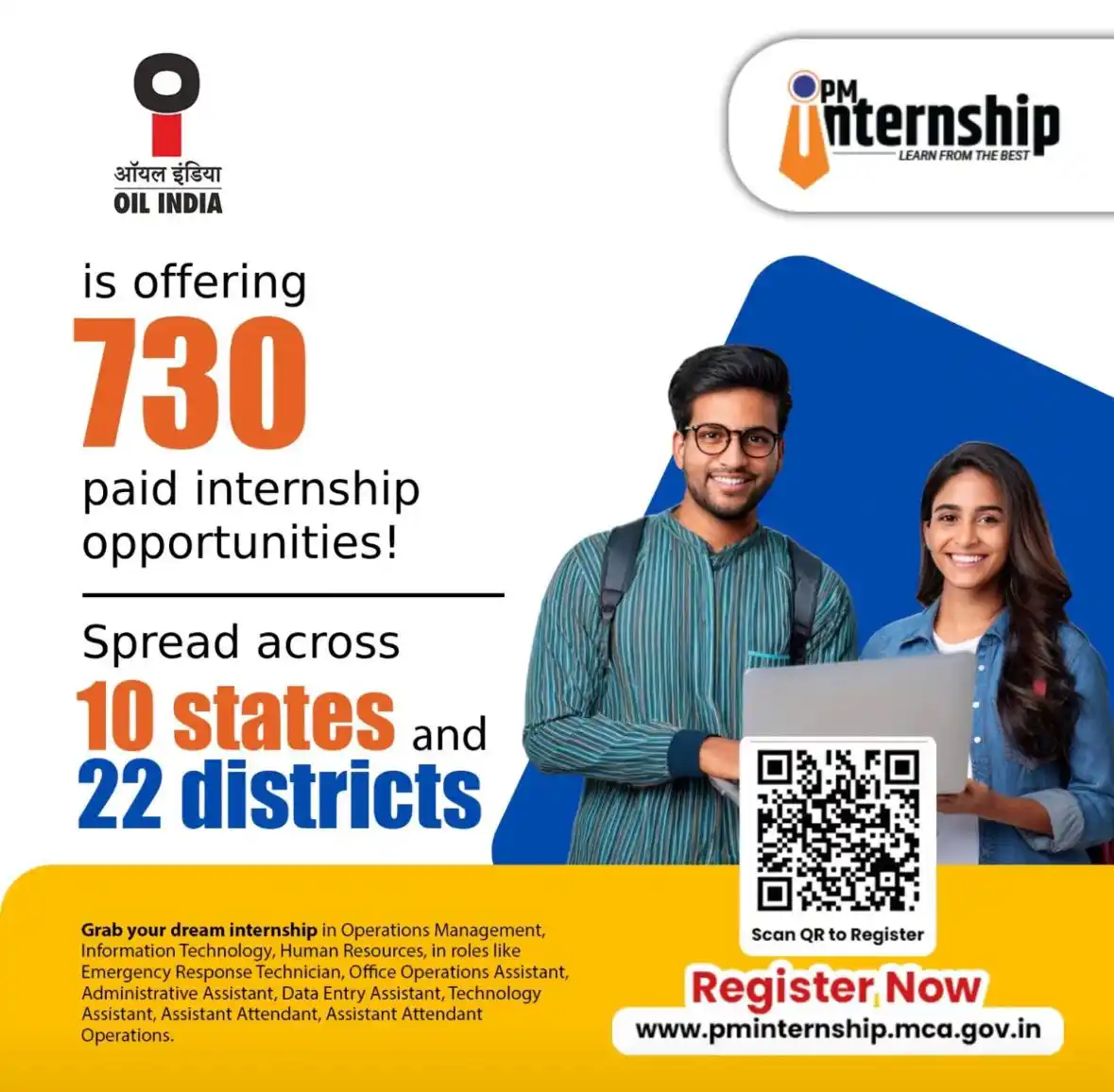 Image from Chemgate Academy: *Oil India is offering 730 nos. paid Internship Opportunities 🥳* To ...