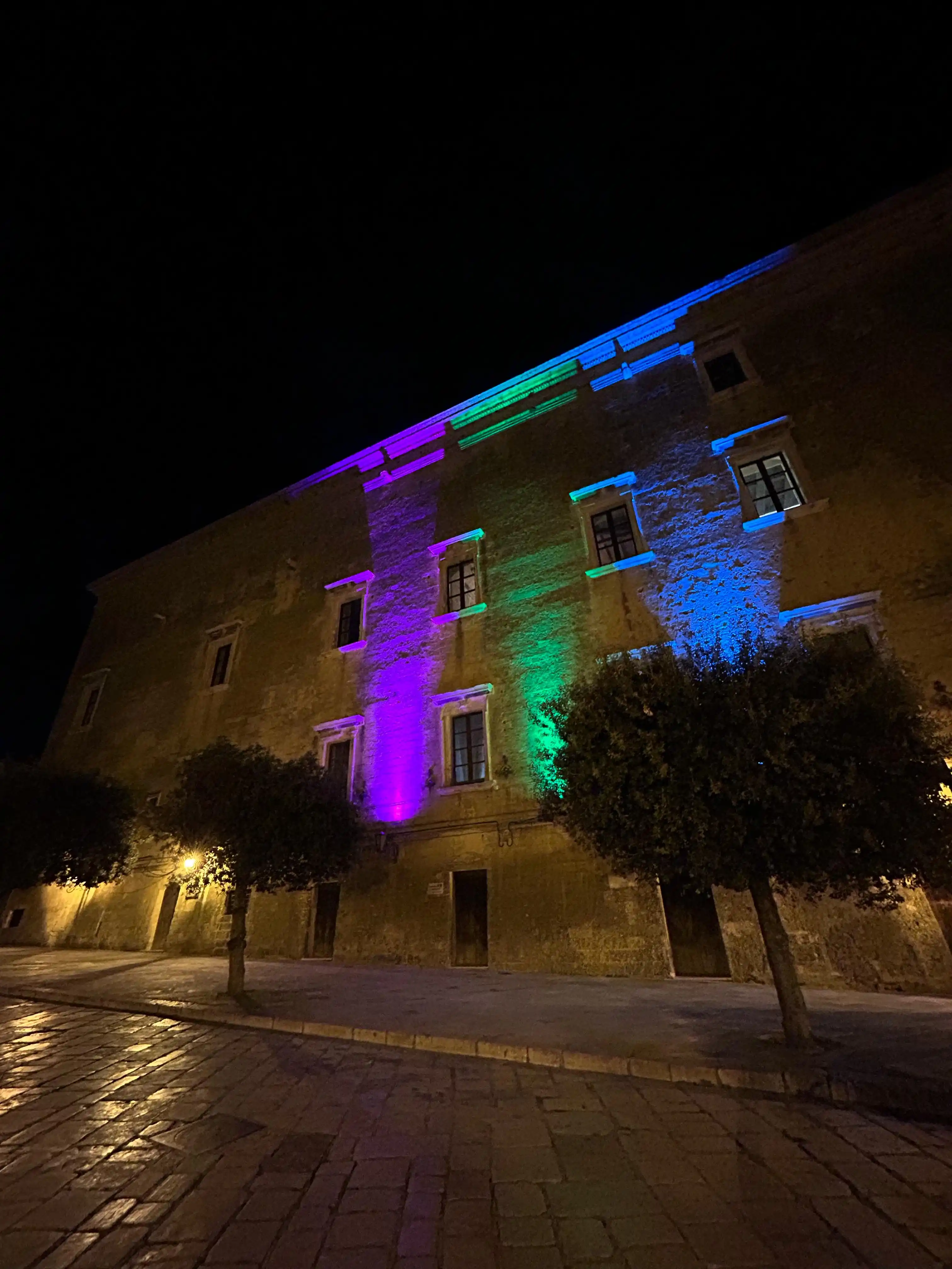 Image from Città di Tricase: Palazzo Gallone si illumina di viola, di verde e di azzurro per la 𝐆�...