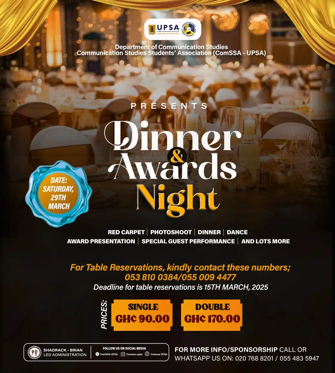Image from ComSSA_UPSA: ✨THE COUNTDOWN CONTINUES ✨ 🥁🥁 The ComSSA-UPSA Dinner and Awards Nig...