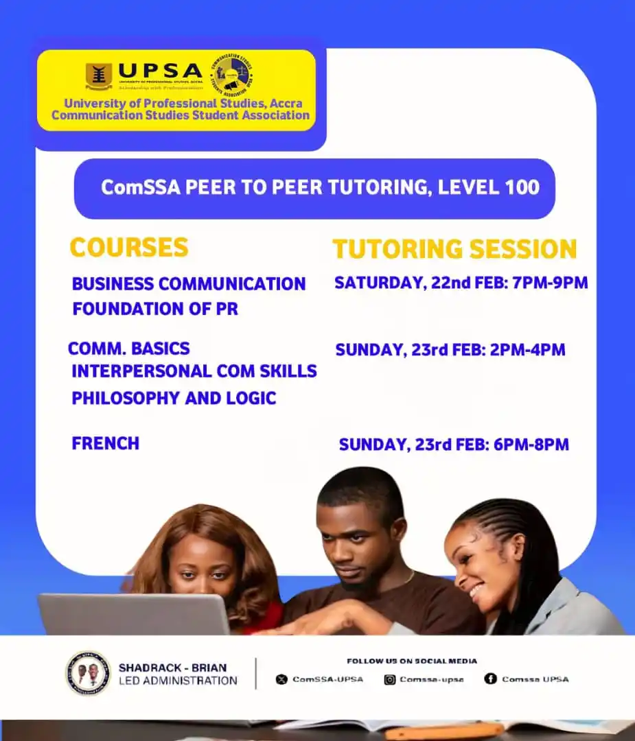 Image from ComSSA_UPSA: Name of tutor: *Christian Boamah Mensah* Occupation or level: *Chairma...