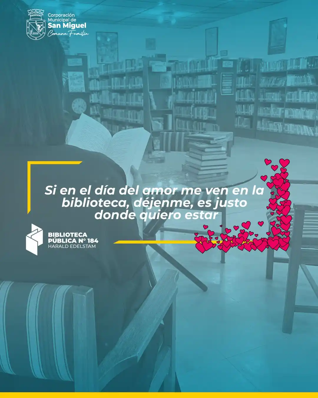 Image from Corporación Municipal de San Miguel: *EL AMOR POR LOS LIBROS ES NUESTRO MOOD DEL DÍA ❤️📚* Si leer es tu p...