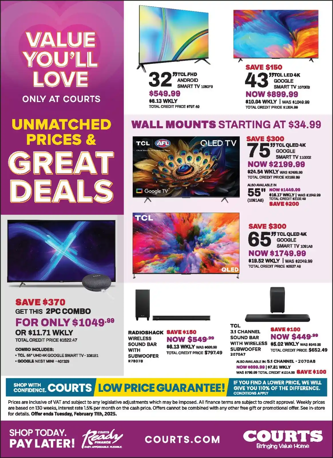 Image from Courts Barbados: 📺💖 Value You’ll Love! 💖📺 Unbeatable prices on smart TVs, soundbars...