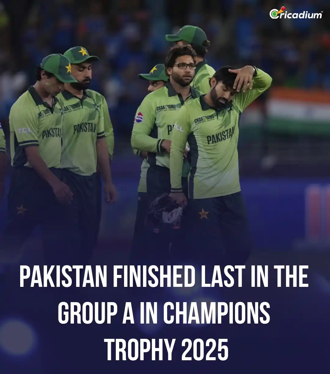Image from Cricadium🏏: A tough tournament for Pakistan. 💔 Hosting an ICC event after 29 ye...