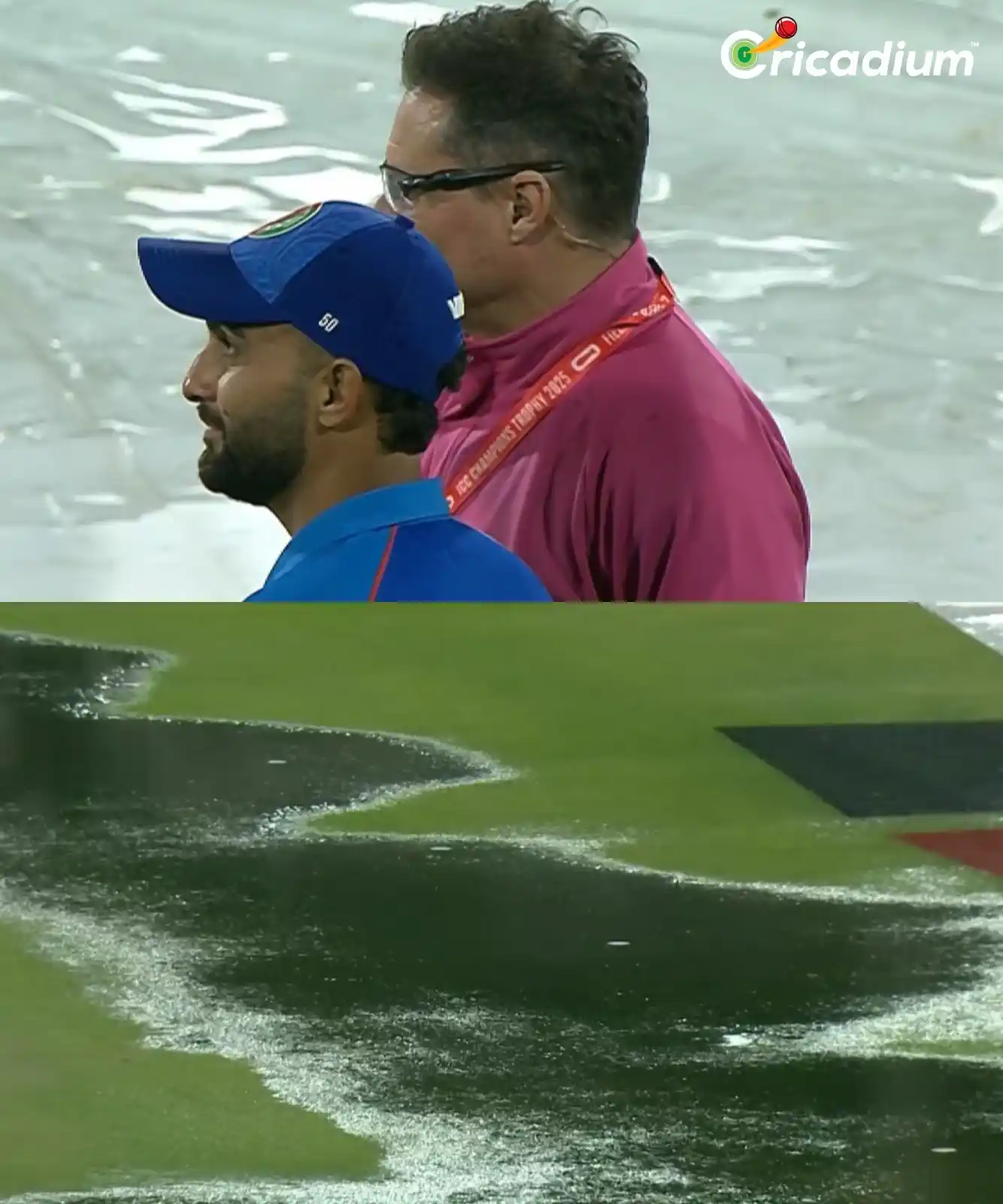 Image from Cricadium🏏: Rain stops at Gaddafi Stadium! 🌦️ The good news is that the groundsme...