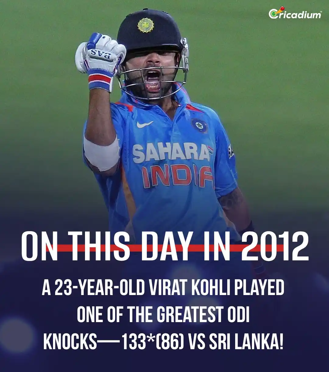 Image from Cricadium🏏: On this day in 2012, Virat Kohli played one of the greatest ODI inning...