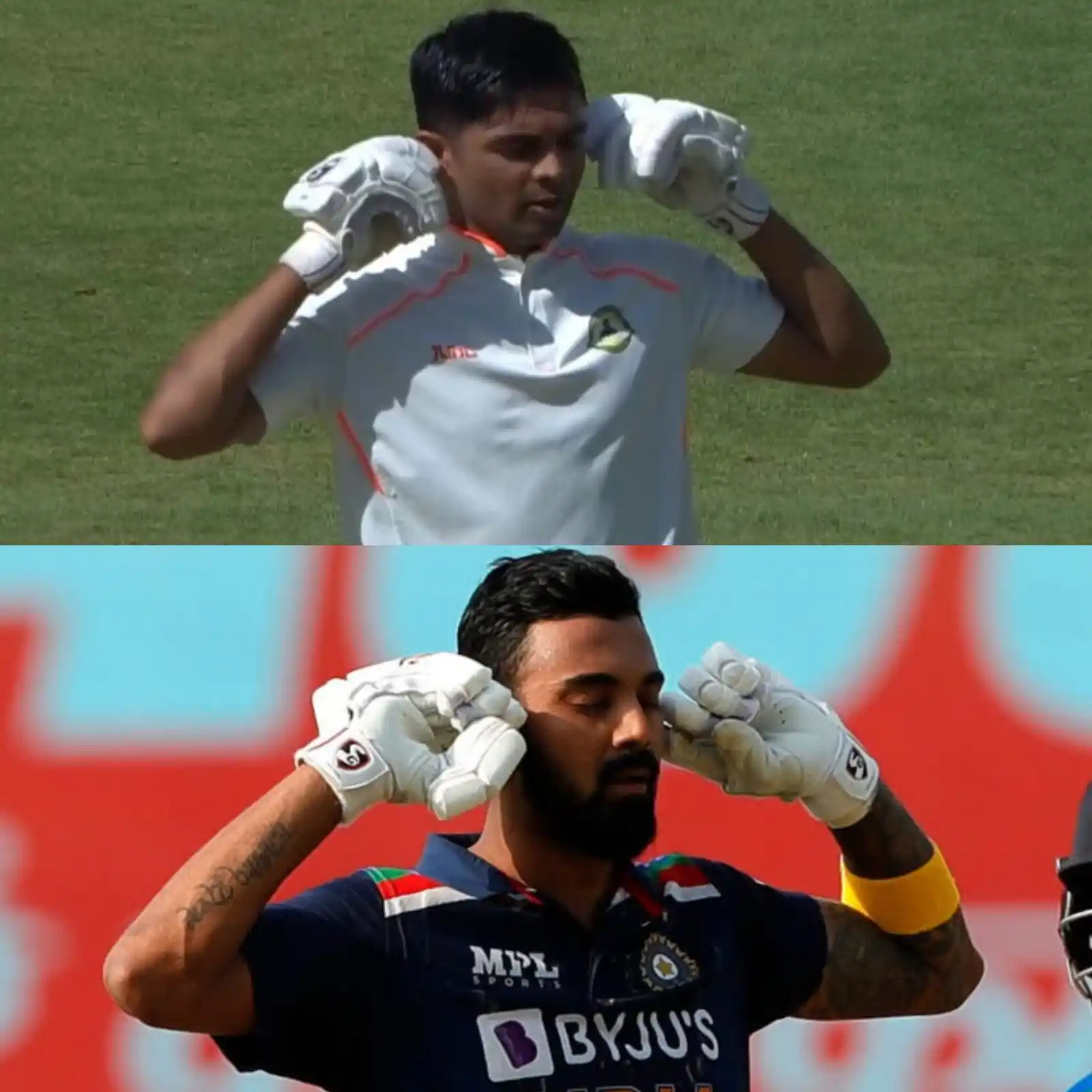 Image from Cricadium🏏: Danish Malewar channels KL Rahul’s iconic ‘shut the noise’ celebration...