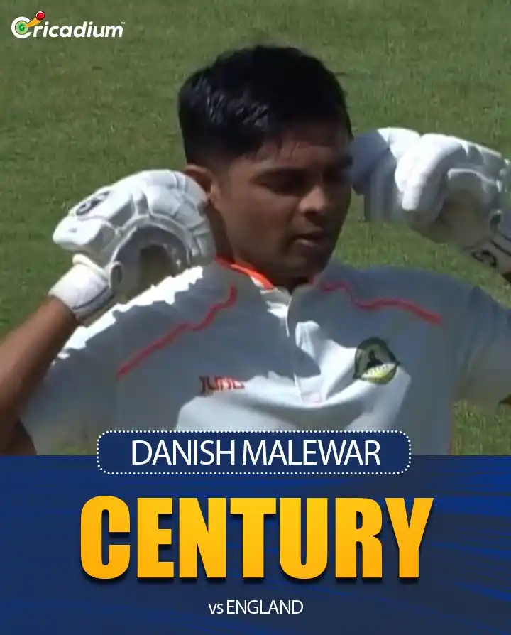 Image from Cricadium🏏: 21-year-old Danish Malewar shines in the Ranji Trophy Final, scoring a...