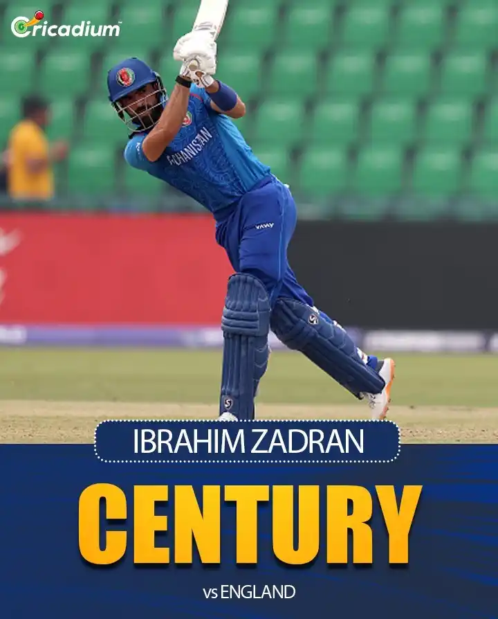 Image from Cricadium🏏: 6th ODI ton for Afghan opener Ibrahim Zadran! 💯🔥 <a class="text-blu...