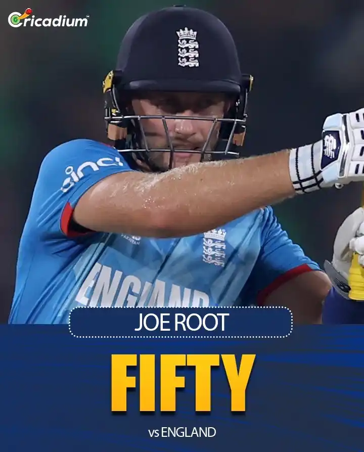 Image from Cricadium🏏: Joe Root brings up his 42nd ODI fifty in style! 🏏🔥 <a class="text-...