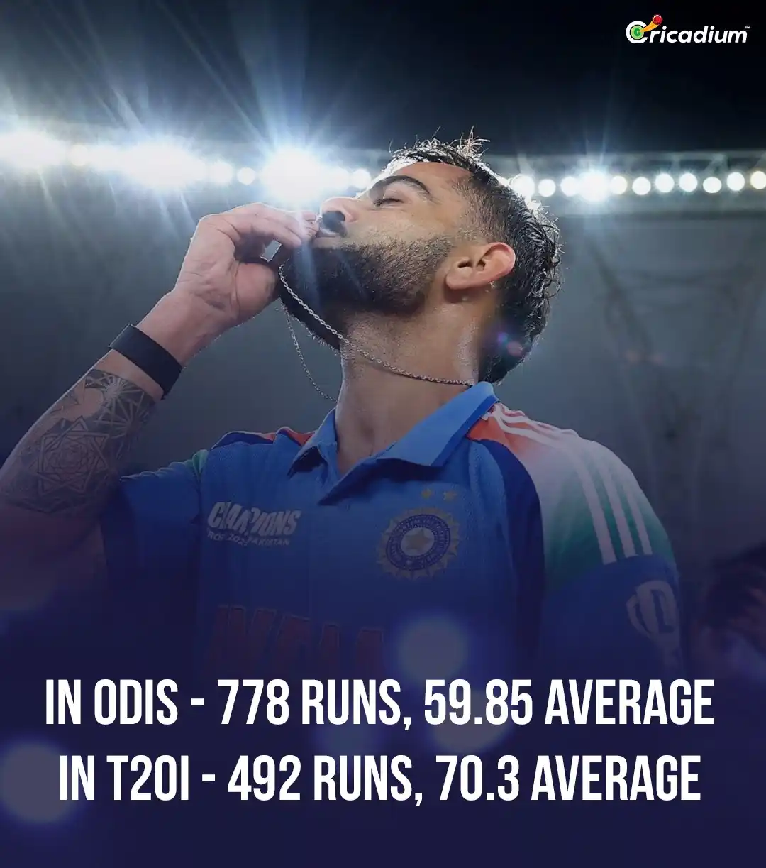 Image from Cricadium🏏: Virat Kohli's epic numbers against Pakistan! 🇮🇳🔥 In ODIs: 778 runs...
