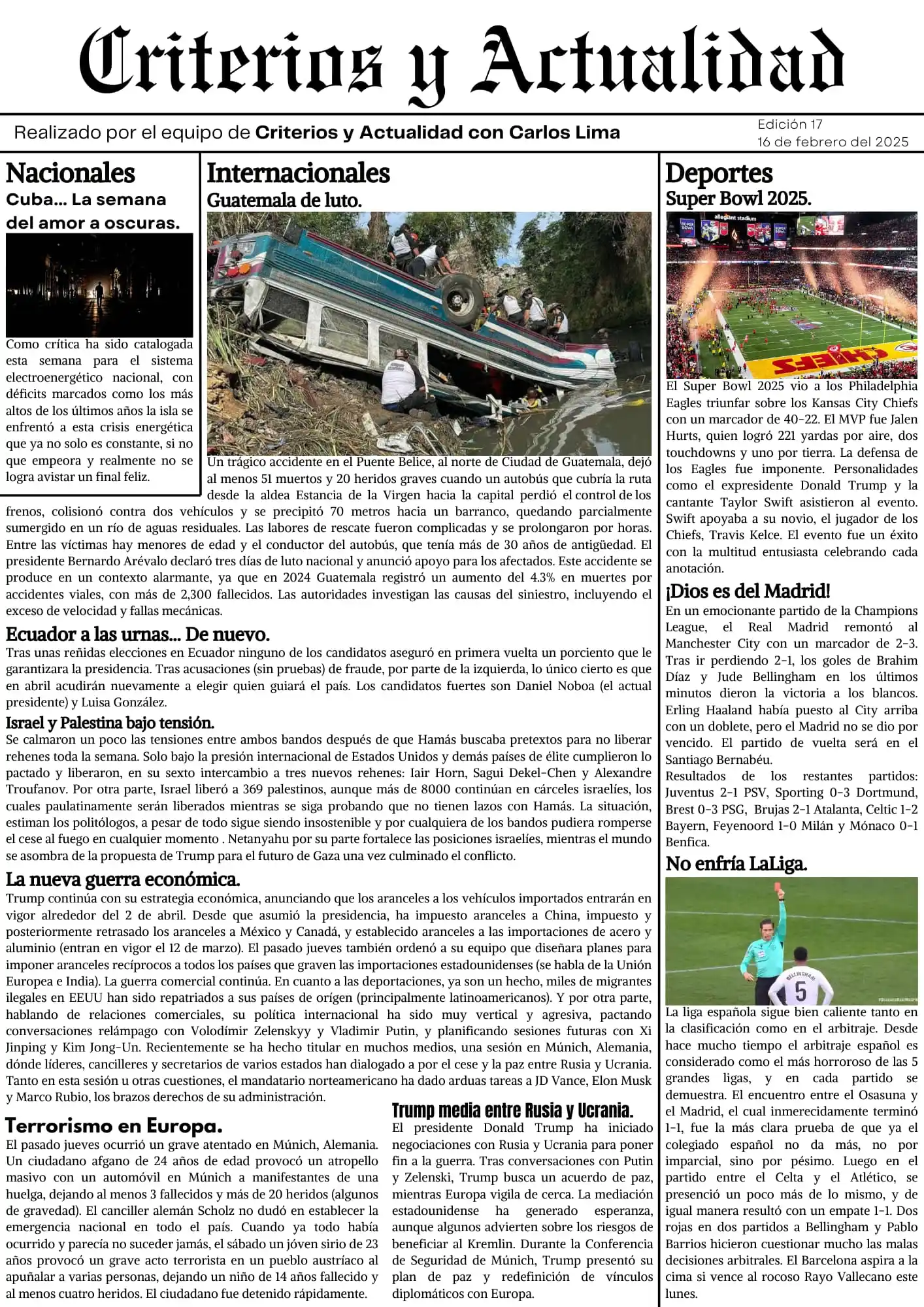 CRITERIOS Y ACTUALIDAD con Carlos Lima. post