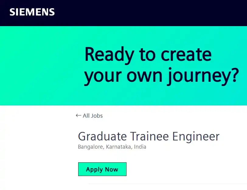 Image from CS/IT JOBS💻🖥️: Siemens is hiring for Graduate Engineer Trainee Location: Bangalore....