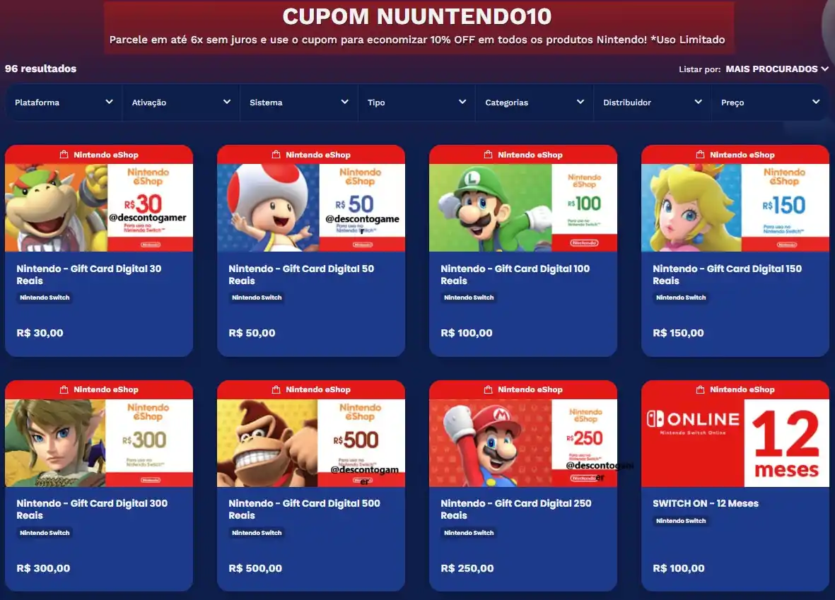 Cupons de Lojas (Shopee, Mercado Livre, etc) post