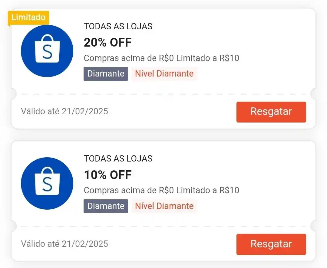 Cupons de Lojas (Shopee, Mercado Livre, etc) post