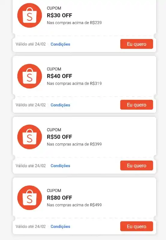 Cupons de Lojas (Shopee, Mercado Livre, etc) post