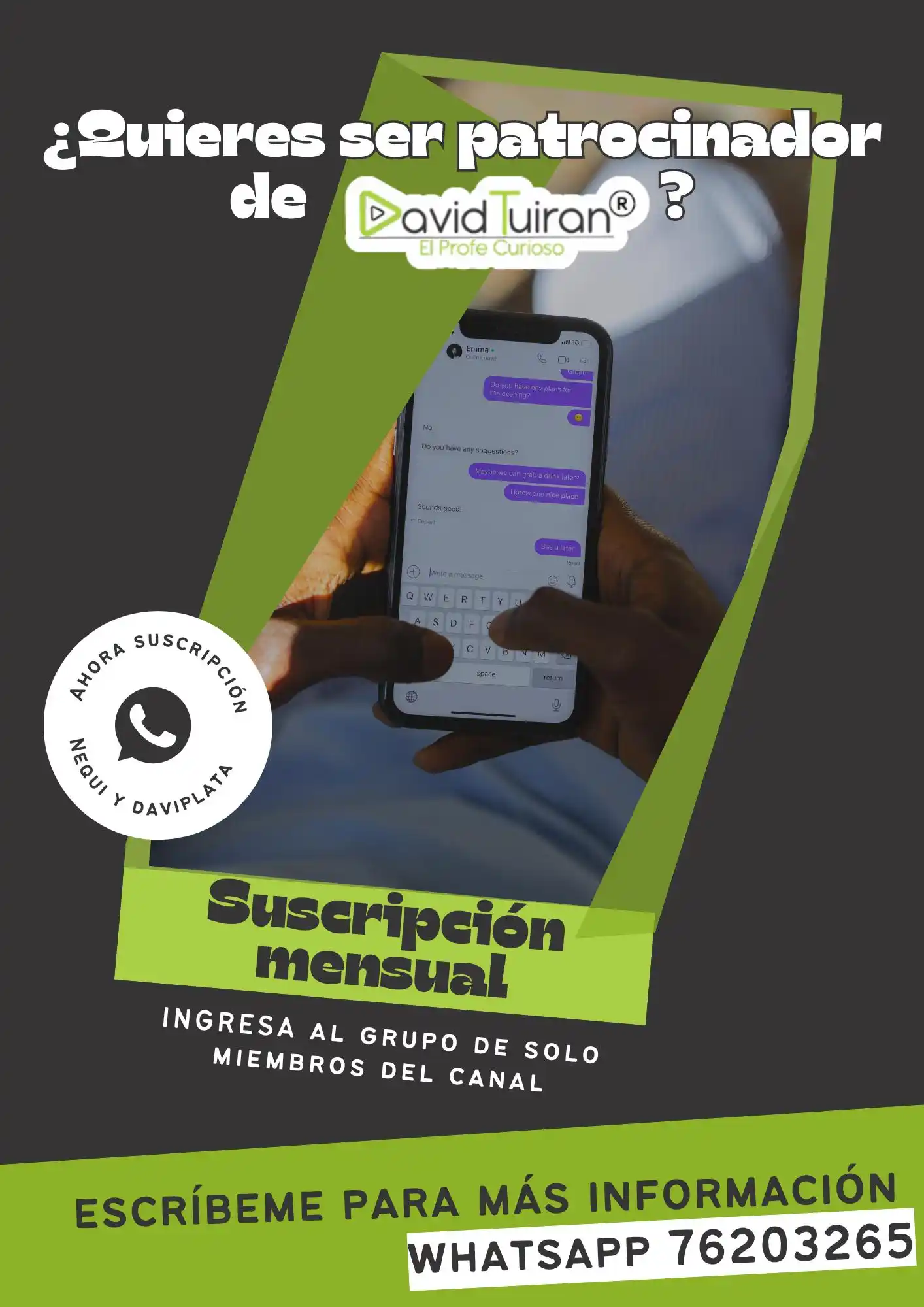 Image from David Tuiran ®️• El Profe Curioso: 📢 *¡Únete como patrocinador del Profe Curioso y accede a beneficios e...