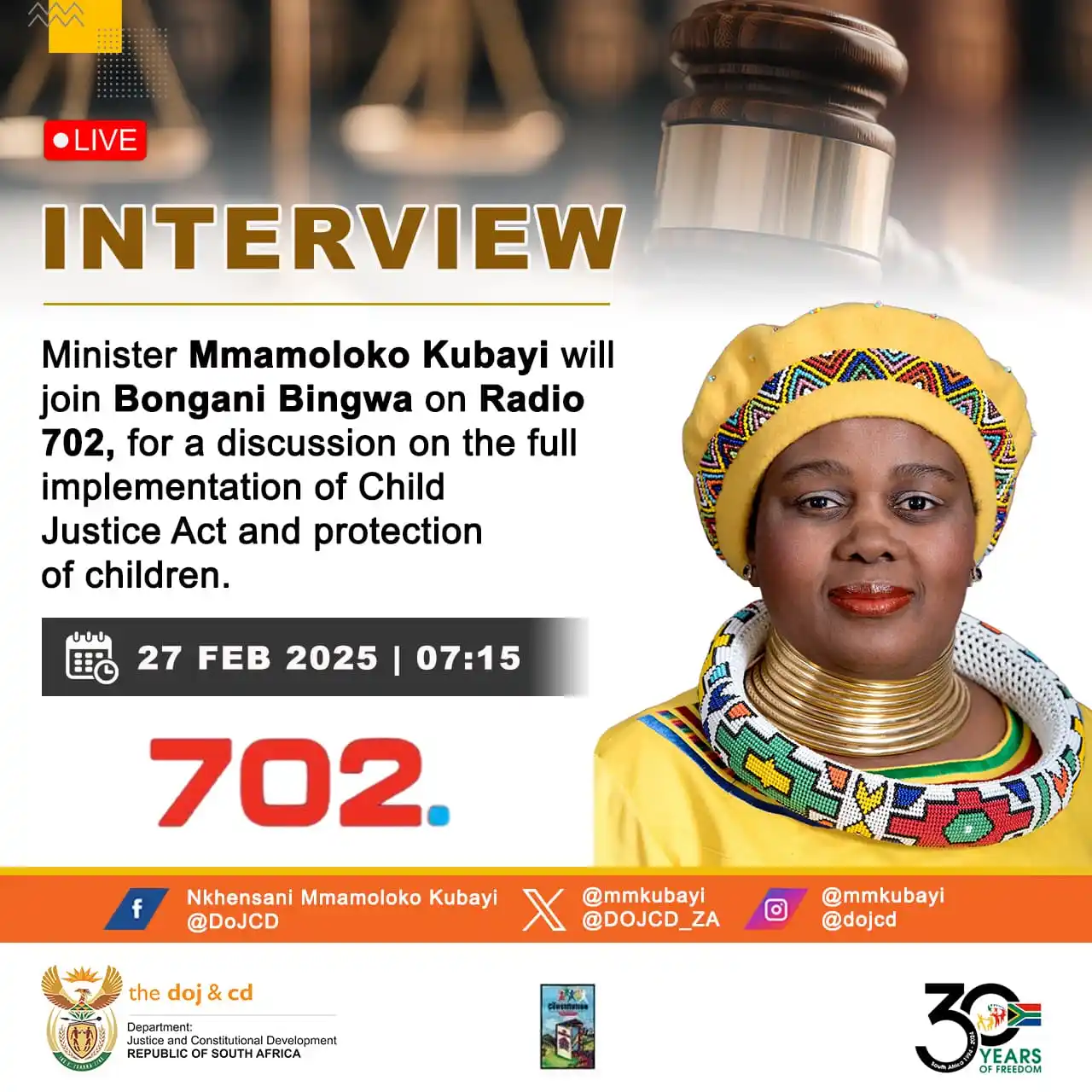 Department of Justice & Constitutional Development post