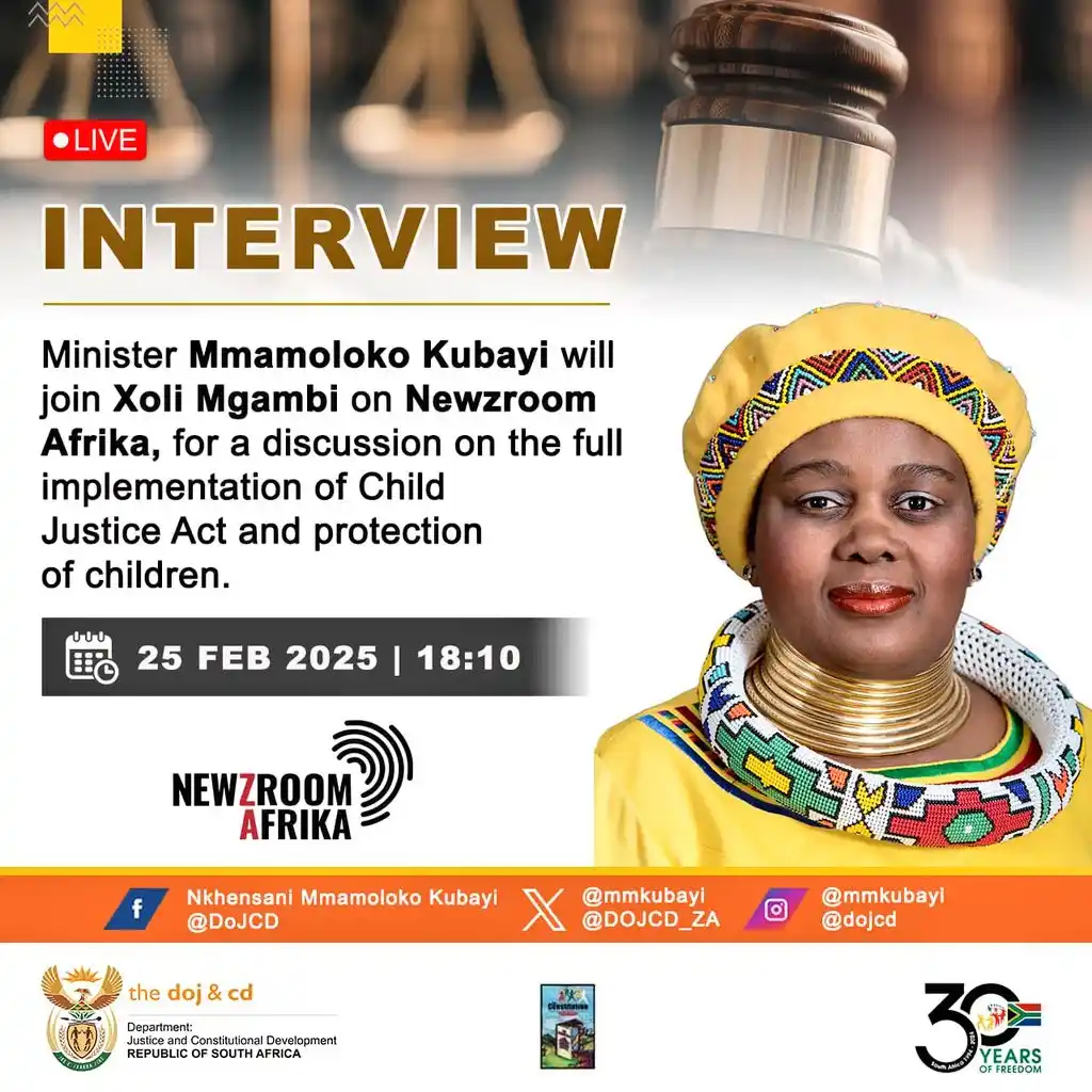 Image from Department of Justice & Constitutional Development: ((WATCH)) Justice Minister Mmamoloko Kubayi joins @Newzroom405's Xoli ...