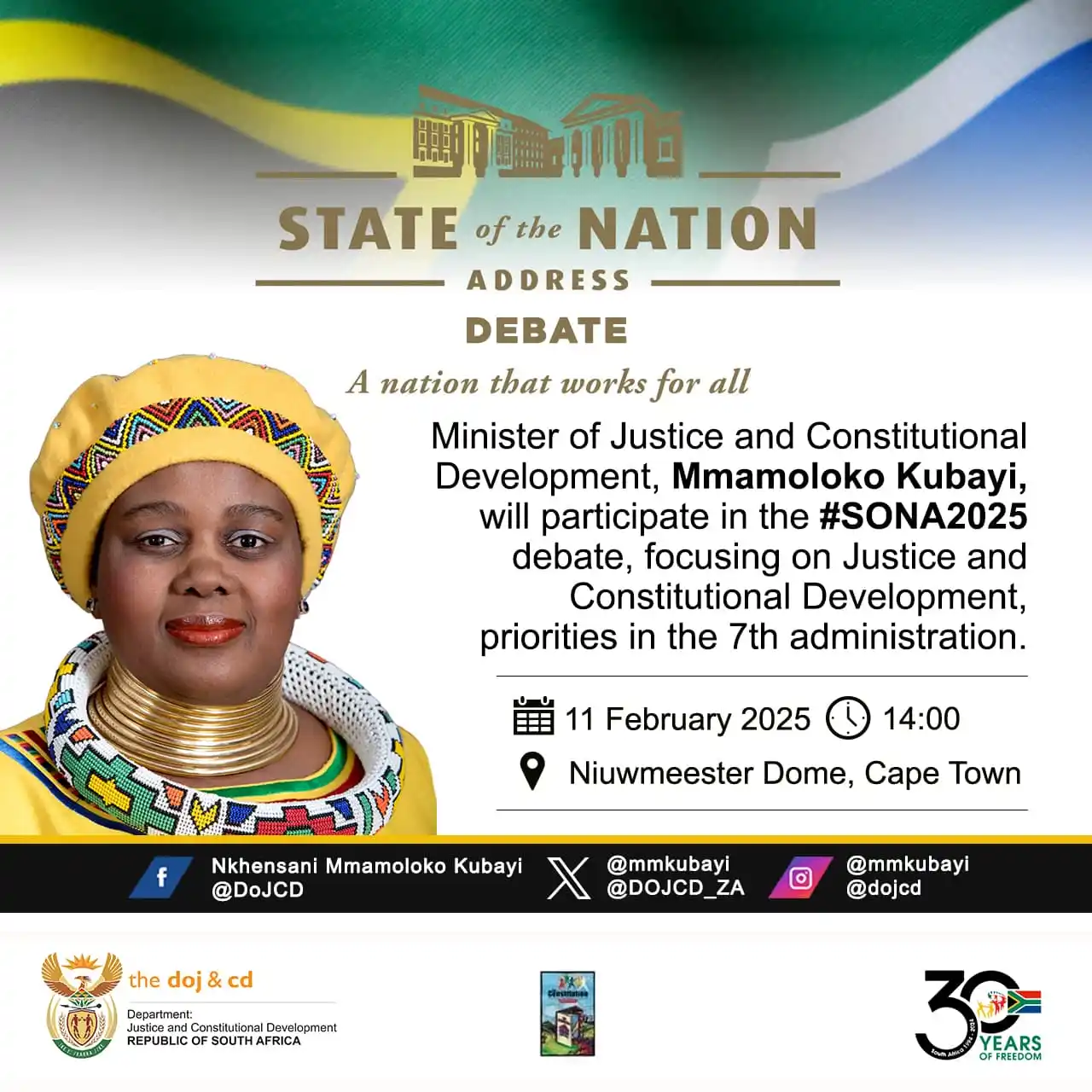 Image from Department of Justice & Constitutional Development: Minister of DOJ&CD Mmamoloko Kubayi will participate in the <a class="...