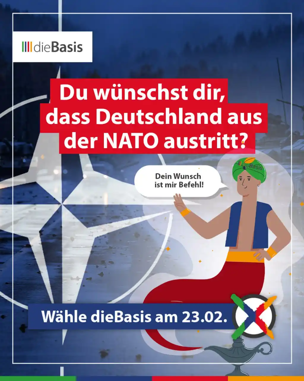 Image from dieBasis NRW: 💬 *Du wünschst dir, dass Deutschland aus der NATO austritt?* Ein Mil...