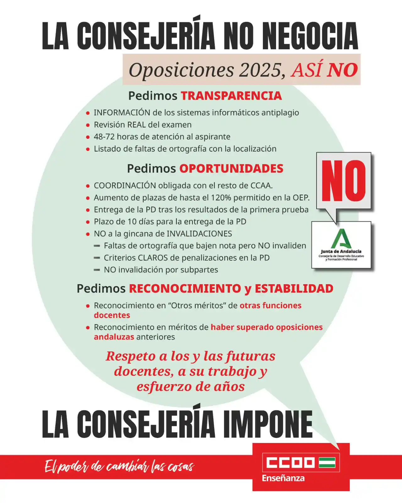 Docentes de  la Pública Federación Enseñanza CCOO Andalucía post