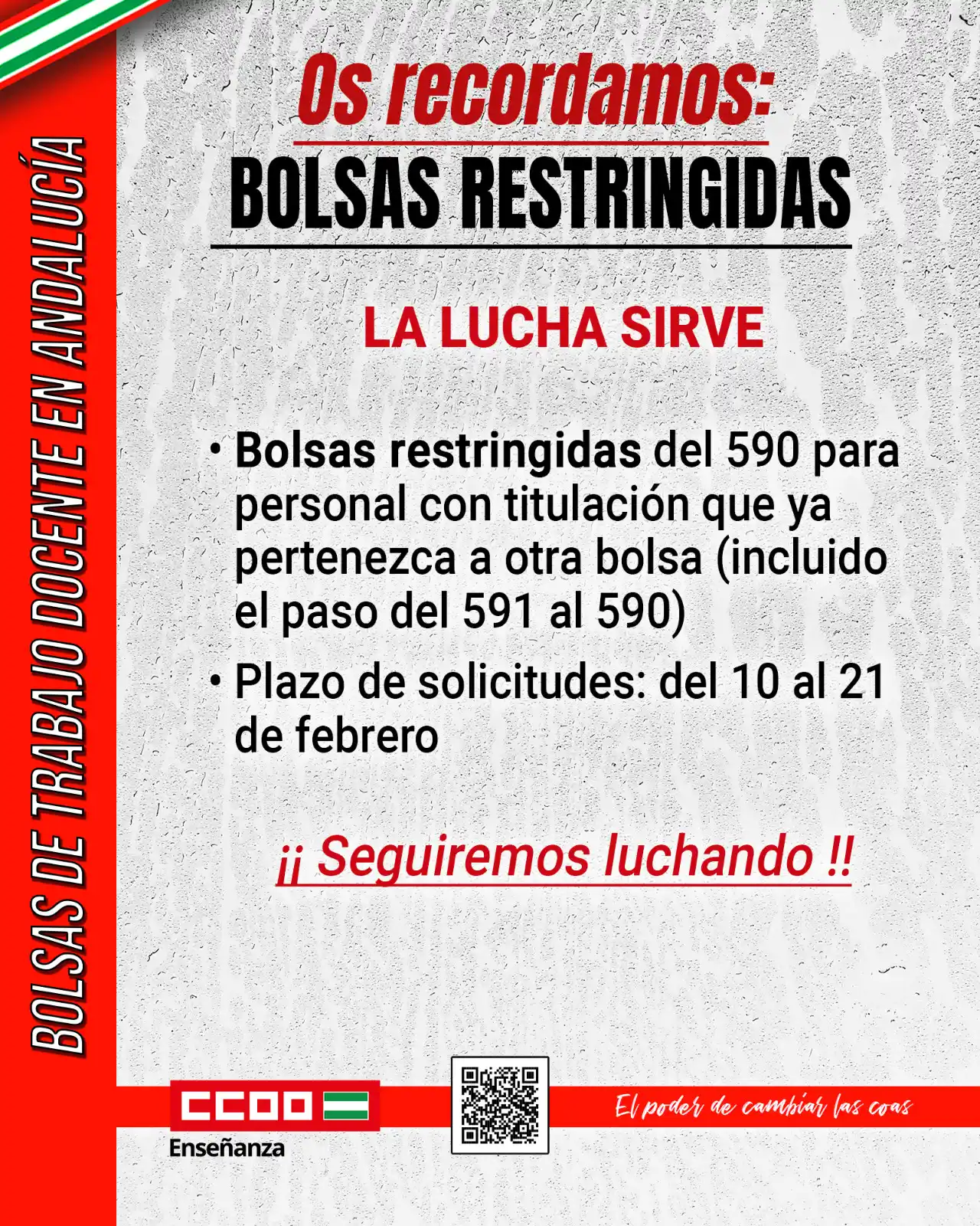 Docentes de  la Pública Federación Enseñanza CCOO Andalucía post