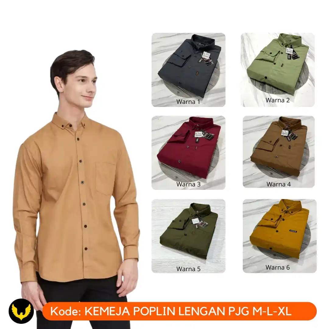Image from ElangMas-Lombok: *New Arrivals*✨ Kemeja Panjang Poplin Polos 😍😍 🔗 28-0353-32 🛒 Pe...