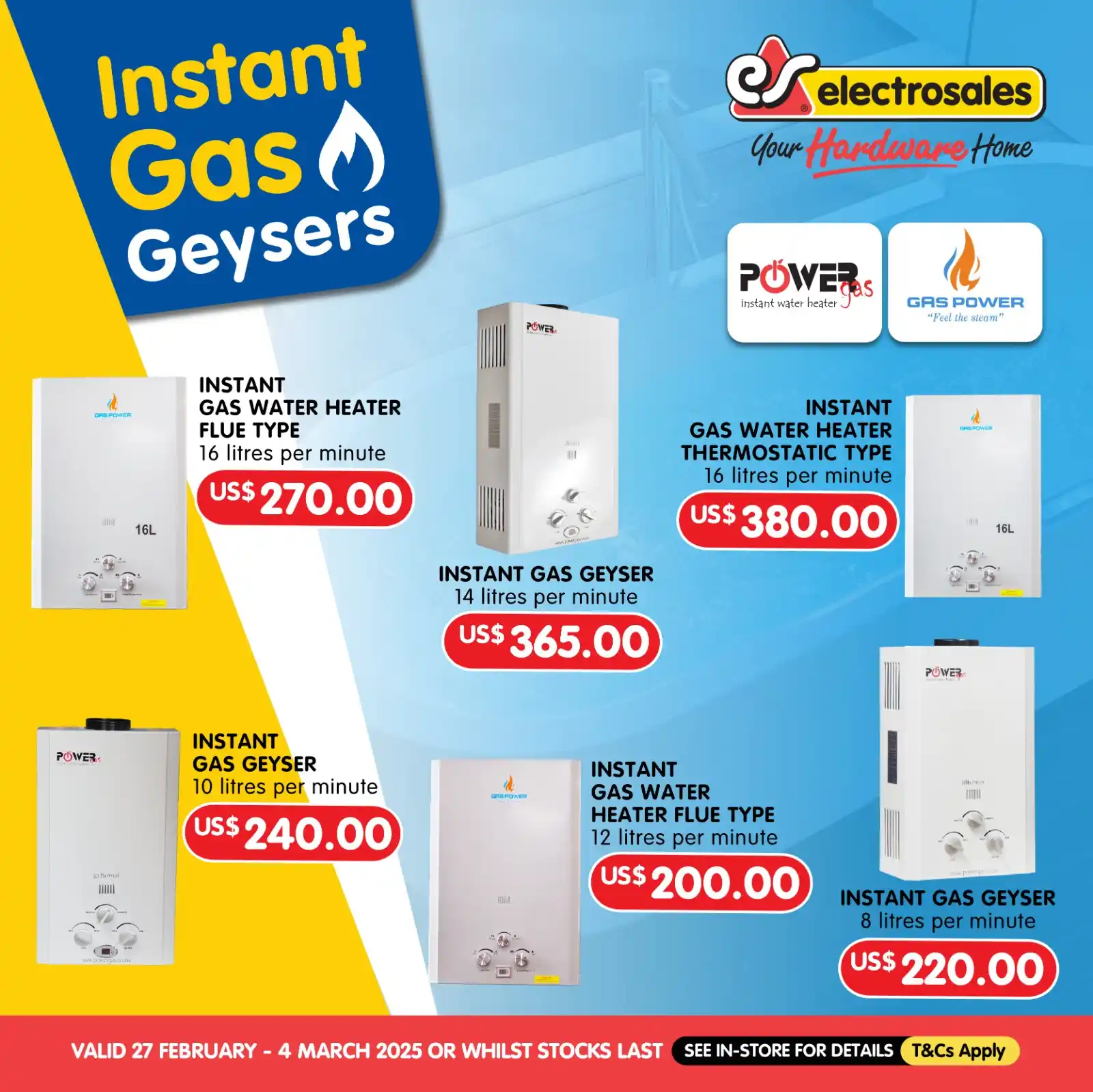 Image from Electrosales Hardware: 🔥 Hot Deals on Instant Gas Geysers! 🔥  Upgrade your home with reliab...