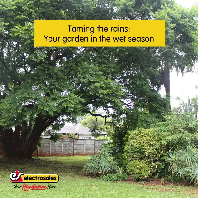 Image from Electrosales Hardware: 🌧️🌿 Taming the Rains: Your Garden in the Wet Season 🌿🌧️ The rainy...