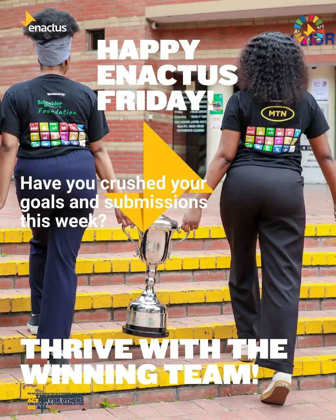 Image from EnactusZA: Happy Friday! 🎉 Have you accomplished your goals this week, or are yo...