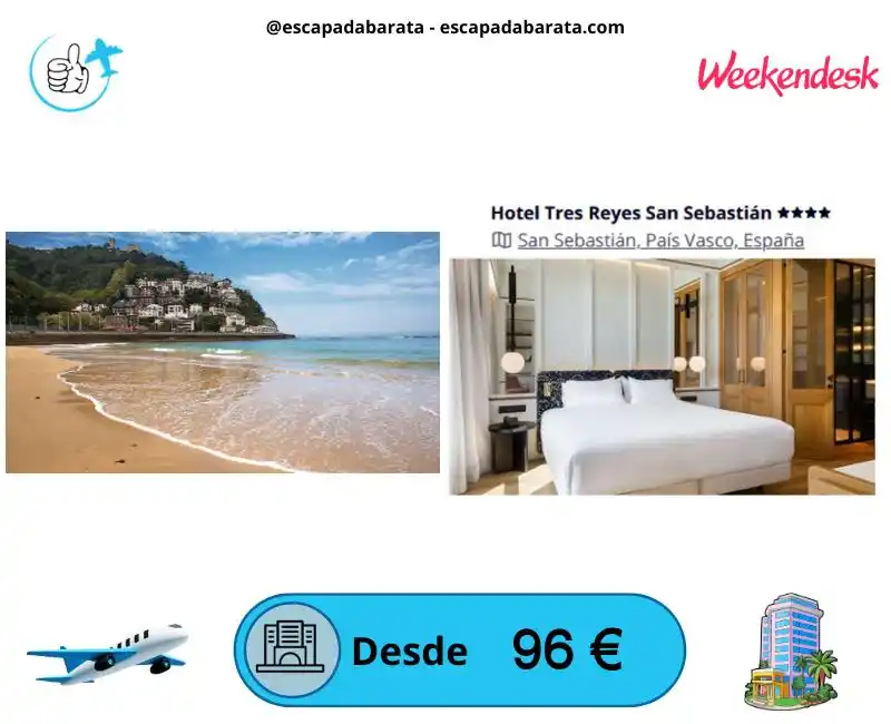 Image from escapadabarata.com🛩️ Viajes Y Escapadas A Precio De Oferta!!! Chollos de Viajes!!!: 🧳 *💖 ¡San Sebastián te espera! Escapada romántica con sorpresas* <a ...