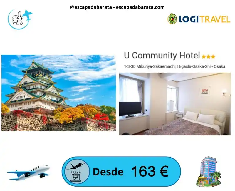 Image from escapadabarata.com🛩️ Viajes Y Escapadas A Precio De Oferta!!! Chollos de Viajes!!!: 🧳 *¡Descubre Osaka con vuelo y hotel incluidos!* <a class="text-blue-...