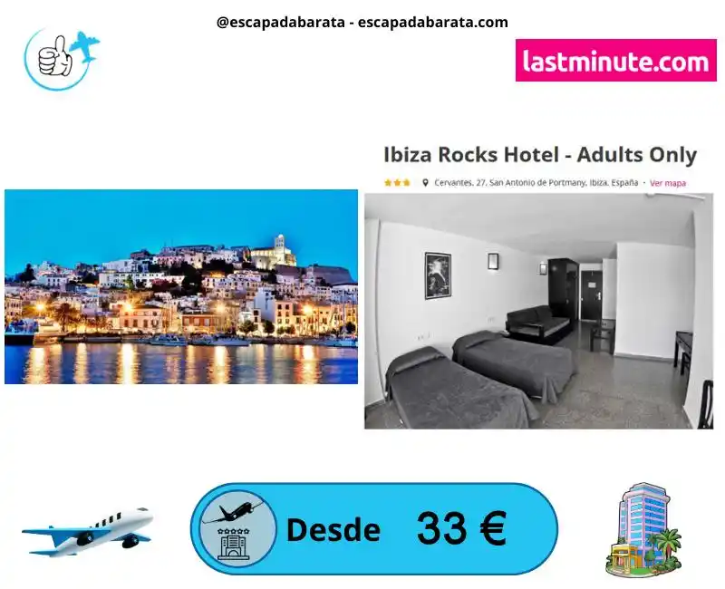 Image from escapadabarata.com🛩️ Viajes Y Escapadas A Precio De Oferta!!! Chollos de Viajes!!!: 🧳 *¡Ibiza en primavera! Vuelo + hotel solo para adultos* <a class="te...