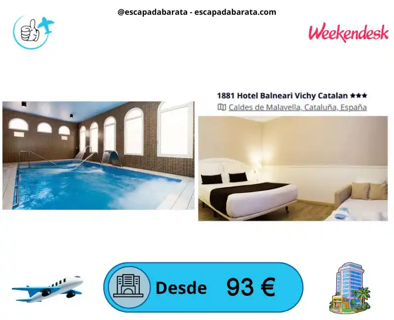 Image from escapadabarata.com🛩️ Viajes Y Escapadas A Precio De Oferta!!! Chollos de Viajes!!!: 🧳 *¡Escapada de relax en el Balneario Vichy Catalan!* <a class="text-...