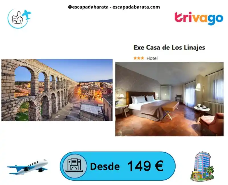 Image from escapadabarata.com🛩️ Viajes Y Escapadas A Precio De Oferta!!! Chollos de Viajes!!!: 🧳 *¡Noche en un hotel con historia en el centro de Segovia!* <a class...