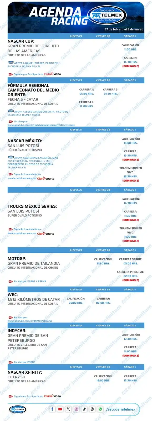 Image from Escudería Telmex : ¡Ya llegó la <a class="text-blue-500 hover:underline cursor-pointer" h...