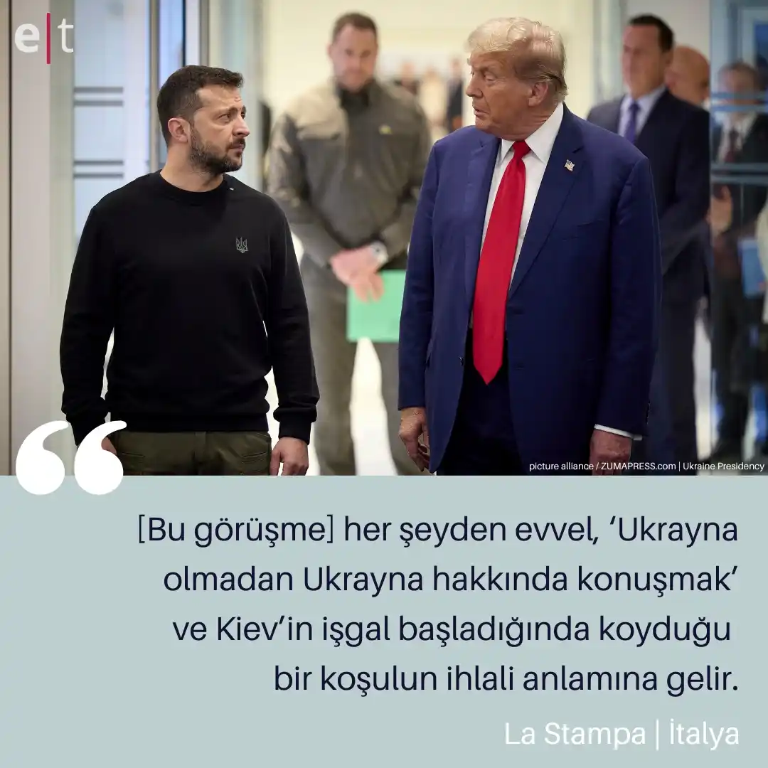 Image from eurotopics Medya Takibi: *Trump ve Putin telefonda Ukrayna’yı görüştü*  En azından Trump verdiğ...