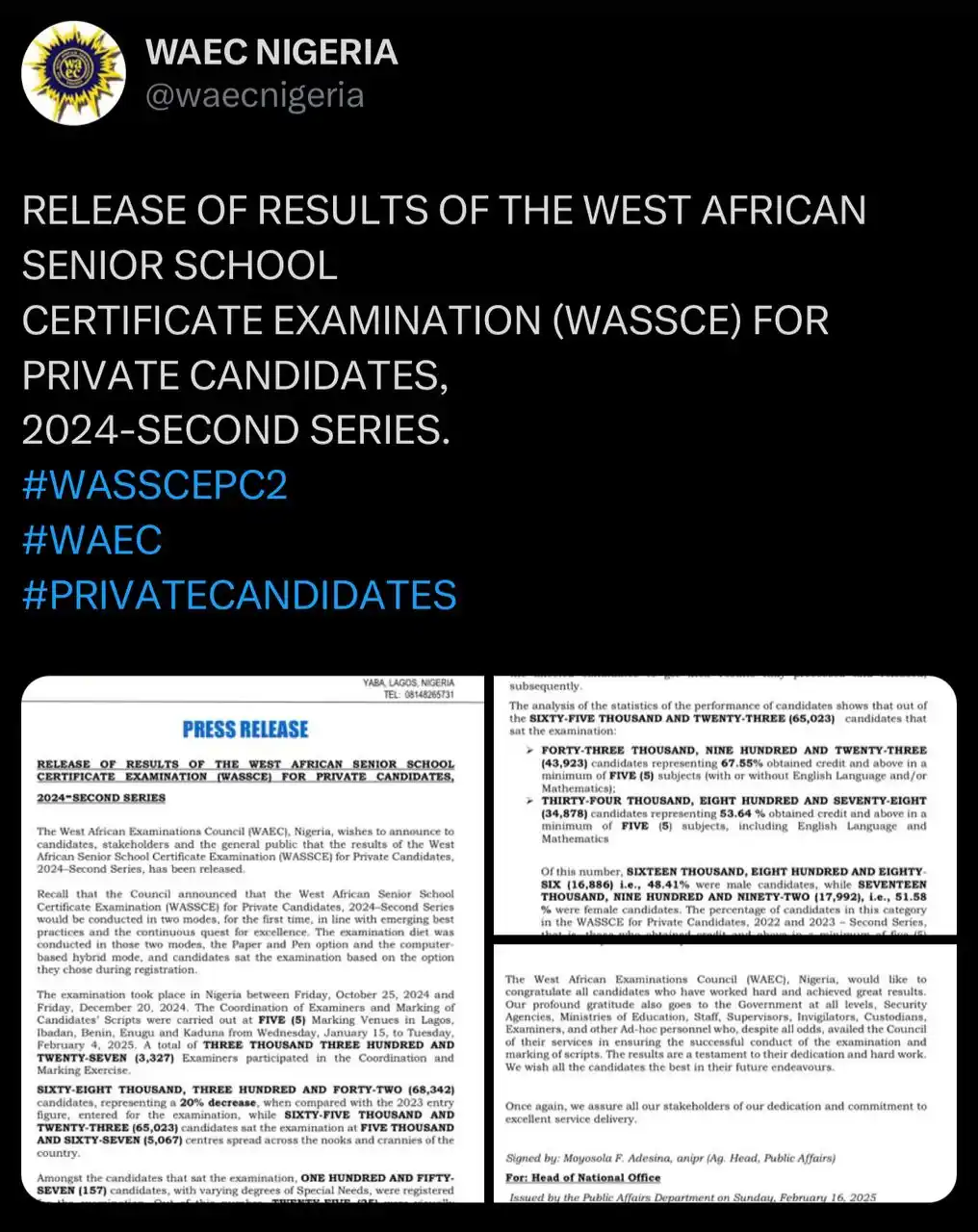 EXCLUSIVE EXAM CENTER post