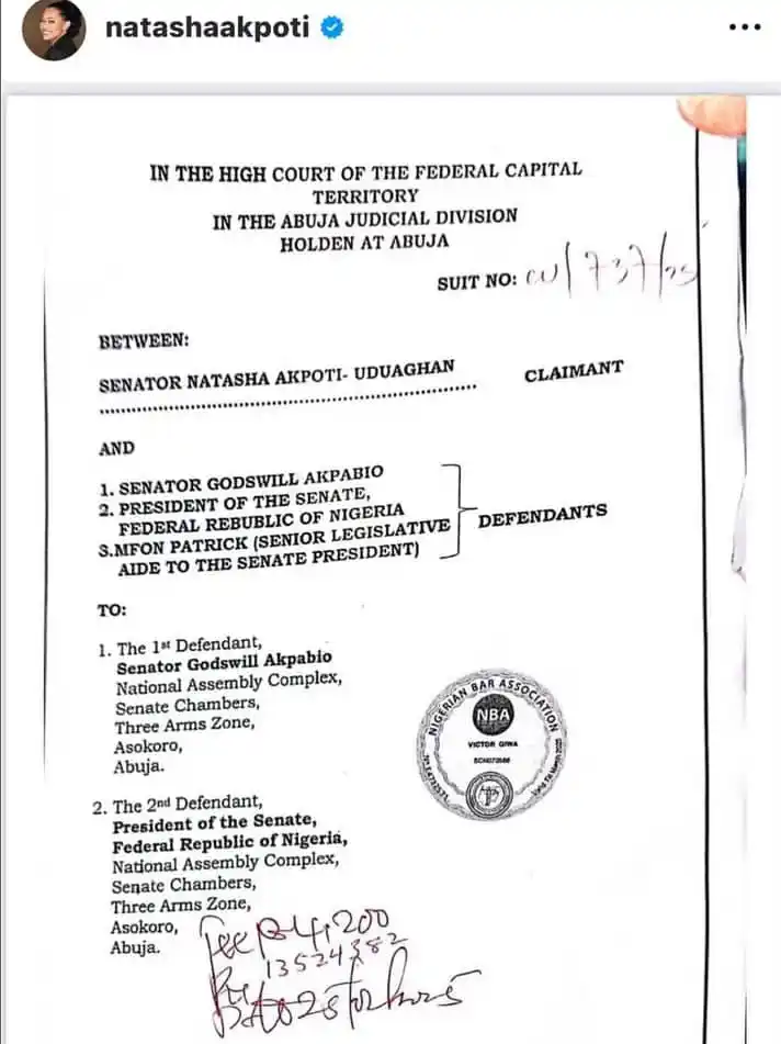Image from Ezikings Media.: Senator Natasha Apkoti Uduaghan drags Senate president Godswill Akpabi...