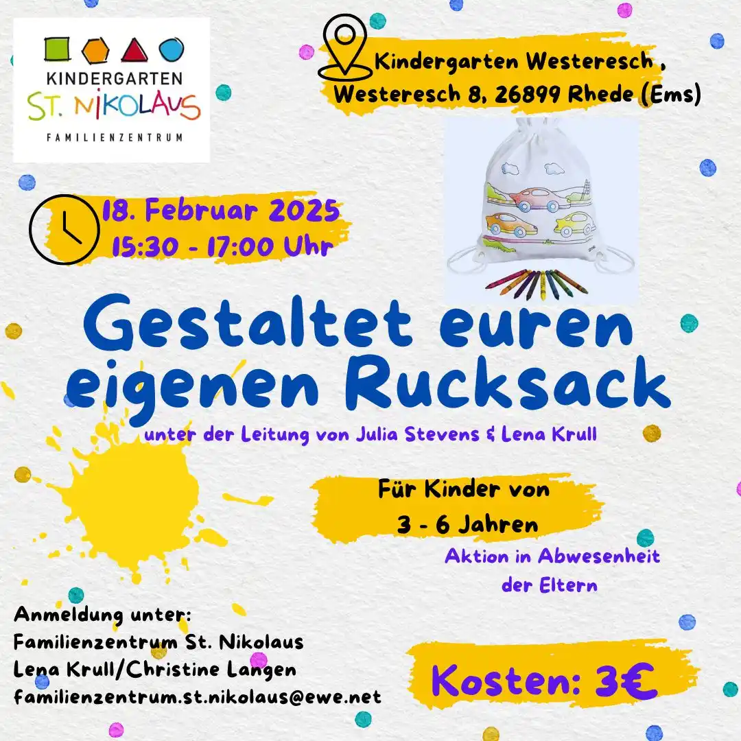 Image from Familienzentrum Rhede (Ems): Kreativ werden können zu diesem Angebot Kinder ab 3 Jahren. Bei Inte...