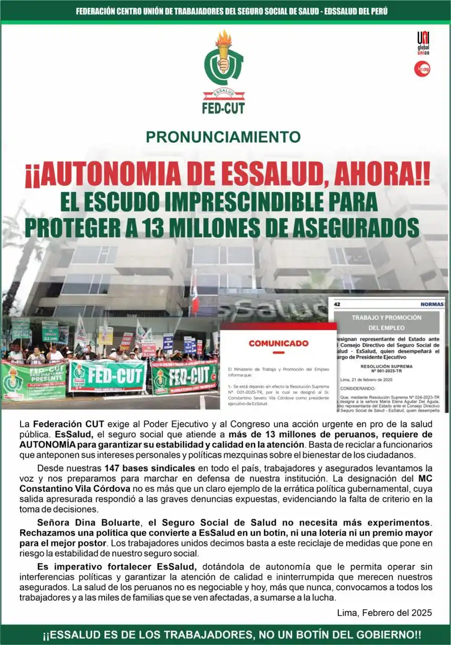 FEDCUT , Oficial post