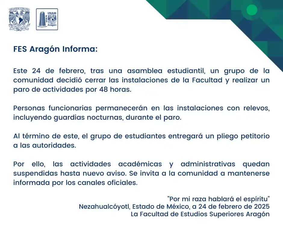 FES Aragón UNAM post