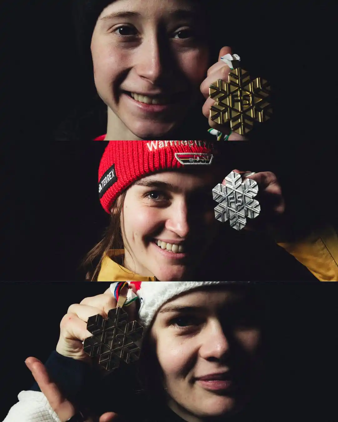 Image from FIS Ski Jumping 🚀: Our heroes 😍 🥇 Nika Prevc 🇸🇮 🥈 Selina Freitag 🇩🇪 🥉 Anna Odine...