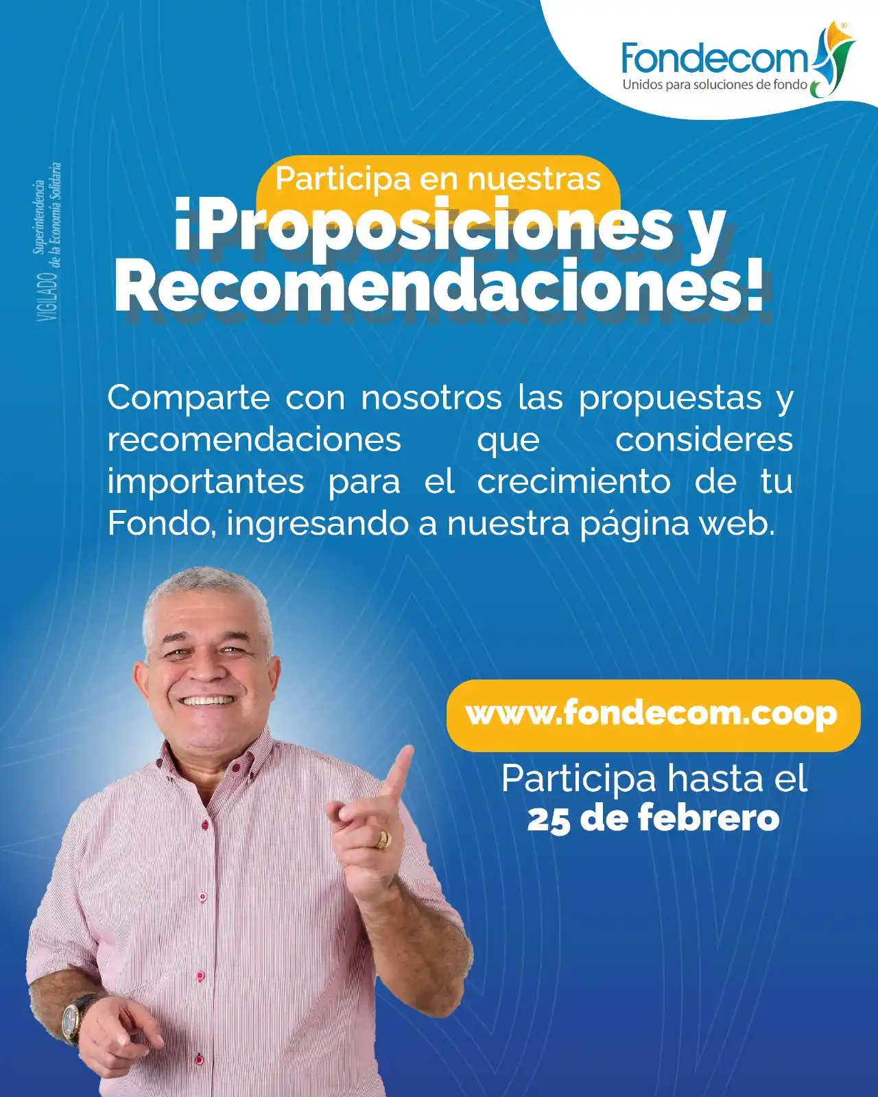 Image from 📢 Fondecom te informa: ¡Participa en nuestras proposiciones y recomendaciones! puedes compart...