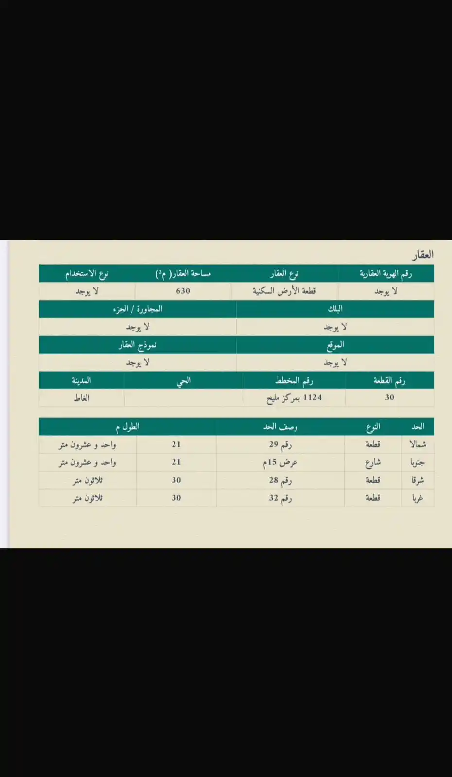 Image from فرصة للاستثمار اراضي رخيصه : للبيع أرض سكنية في محافظة الغاط بمركز مليح رقم الارض 30 في المخطط الجد...